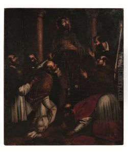 Nicolas V Faisant Ouvrir Le Tombeau De Saint Francois D'assise by Francisco De Zurbaran