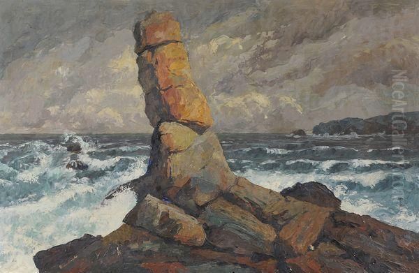 Le Menhir, Pointe Du Raz Par Temps D'orage - view 1