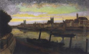Magdeburg At Sunset