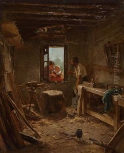 In Der Schreinerwerkstatt by Abraham Andre Zwahlen