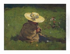 Marietje In Het Gras: The Daughter Of The Artist With A Straw Head by Willem de Zwart