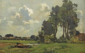 The Old Trees Beside The Farm House by Willem de Zwart
