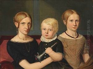 A Portrait Of Three Siblings by Frederik Ludvig Christian Zweidorff