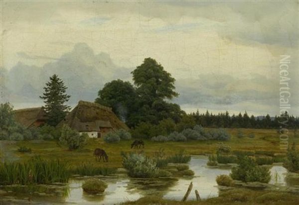 Bauernhof Mit Pferden Am Teich - view 1