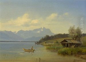 Am Ufer Des Starnberger Sees by Anton Georg Zwengauer the Younger