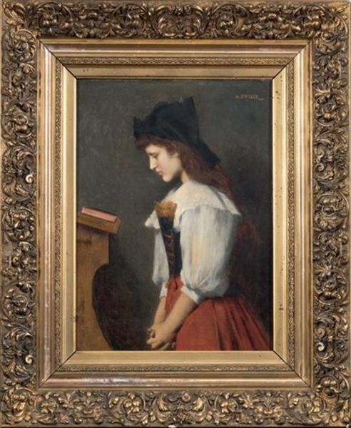 Jeune Fille A Sa Lecture, Circa 1880 - view 1