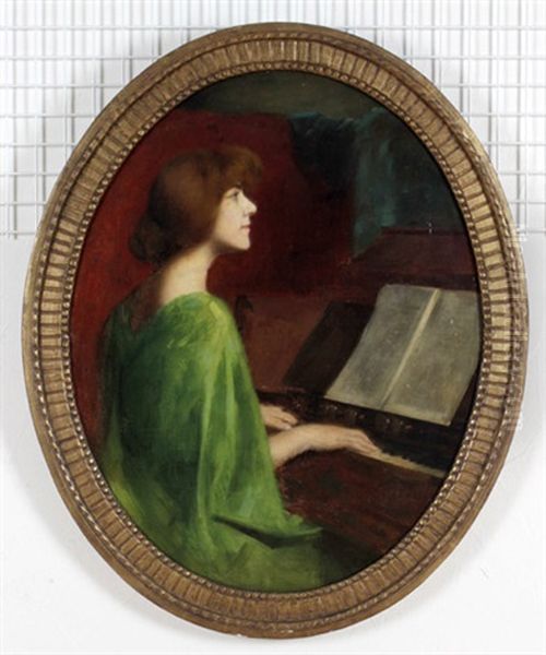 Junge Frau Am Harmonium - view 1