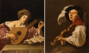La Joueuse De Luth by Gerard Pietersz van Zyl