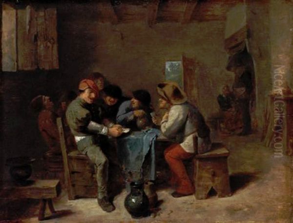 Peasants Playing Cards In A Tavern - view 1