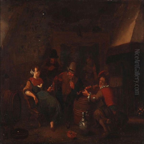 People Listening To A Violin Player In The Inn - view 1
