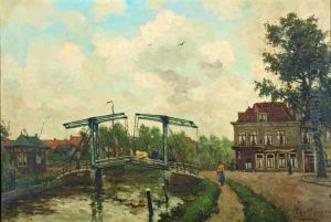 Geestbrug Tussen Voorburg En Rijswijk Bij De Trekvliet by Berend Jan, Barand Brouwer