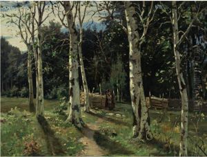 Through The Birch Trees by Jakov Ivanovic Brovar