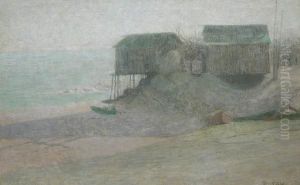 Fishing Shacks And Dories On The Beach