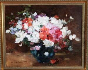 Red, White And Lilac Flowers In A Vase Red, White And Lilac Flowers In A Vase