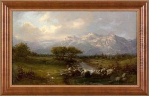 River In A Mountain Valley by Harrison Bird Brown