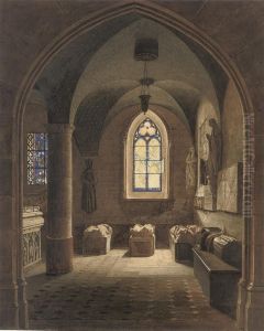 Views Of The 13th And 17th Century Rooms At The Musee Desmounuments Francais by Henry Harris Brown