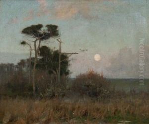 Landscape At Dusk by John Alfred Arnesby Brown