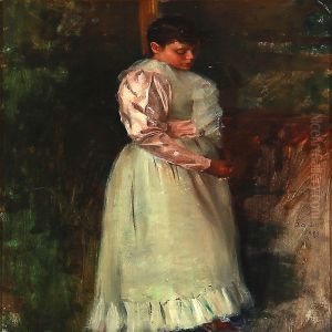 A Shy Girl In An Evening Dress by John George Brown