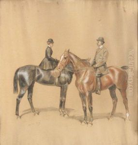 Couple De Cavaliers by John Lewis Brown