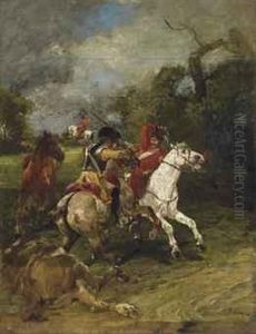 Choc De Cavalerie by John Lewis Brown