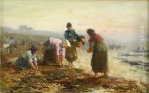 Mussell Gatherers by Thomas Austen Brown