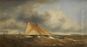 Voilier Sur Mer Agitee. by William Brown