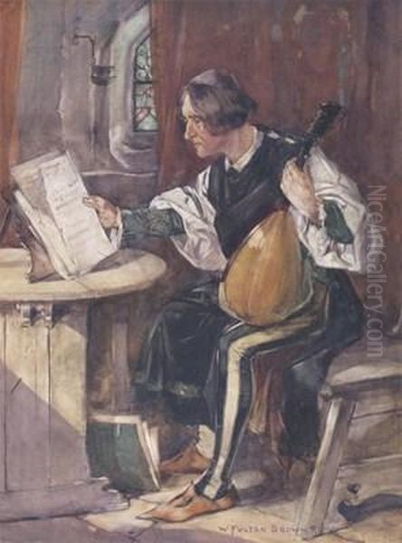 A Minstrel Studying His Music - view 1