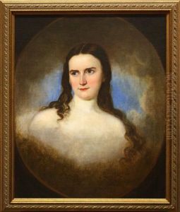 Portrait Of A Girl With Long Brown Hair by William Garl Brown