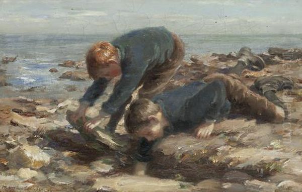 Boys Playing In A Rock Pool - view 1
