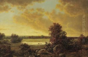 Sunset Over The Marsh Lands