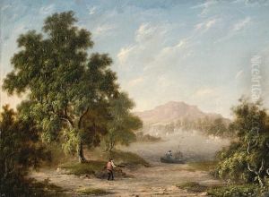 A Pair Of River Landscapes by Woodley Brown