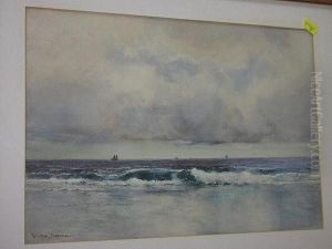 Shipping Off A Coastline by Alfred J. Warne Browne