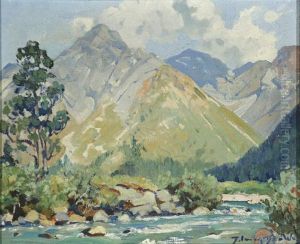 Head Waters Of Panther River (canadian Rockies) by Belmore Browne