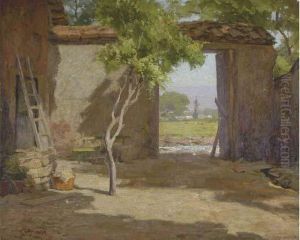 Pastural Landscape Scene by Charles Francis Browne