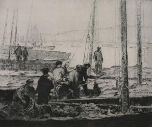 Dock Scene by George Elmer Browne