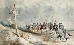 A Cavalcade Of Knights By A Calvery by Hablot Knight Browne