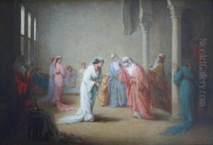 The Arrival In The Harem At Constantinople by Henriette, Hon. R.I. Browne
