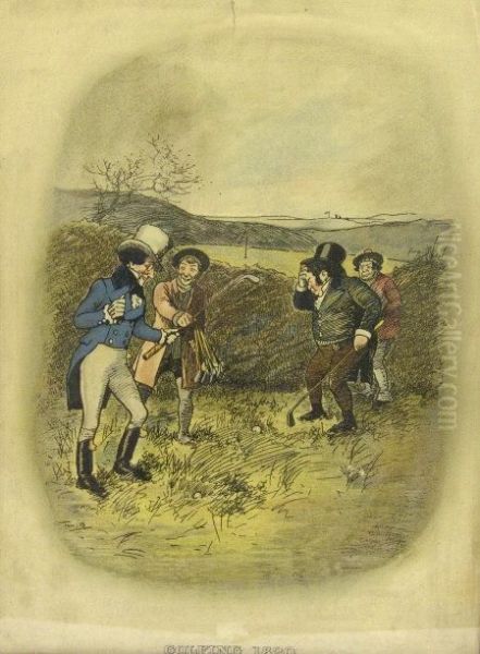 Four Sporting Interest Hand Coloured Prints - view 1