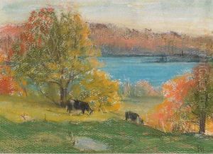 Cattle Grazing In The Gatineau by Peleg Franklin Brownell