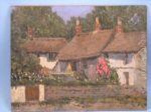 Rural Village Scene by Hugh Browning