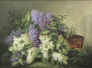 Still Life With Purple And White Lilacs by J.H. Brownlee