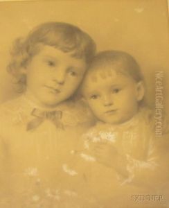 Portrait Of Two Children by Jennie Augusta Brownscombe