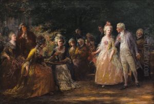 Tea In The Garden by Jennie Augusta Brownscombe