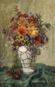 Summer Flowersin A Vase by Hermina Bruck