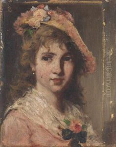 Portrait De Jeune Fille by Lajos Bruck