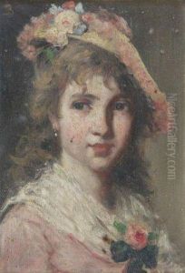 Portrait De Jeune Elegante by Lajos Bruck