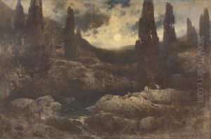 Weite Landschaft Mit Nymphen
