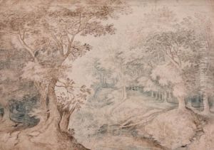 Interieur De Foret Avec Un Etang by Jan The Elder Brueghel