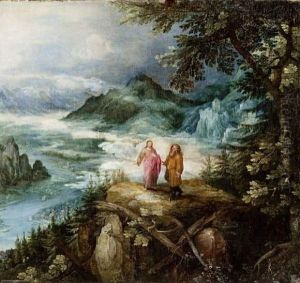 Paysage De Montagne Avec La Tentation Du Christ