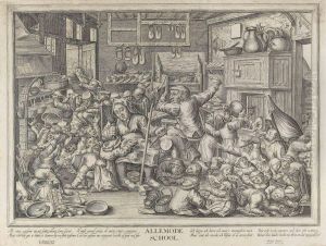The Cobbler And His Wife As Teacher by Pieter The Elder Brueghel